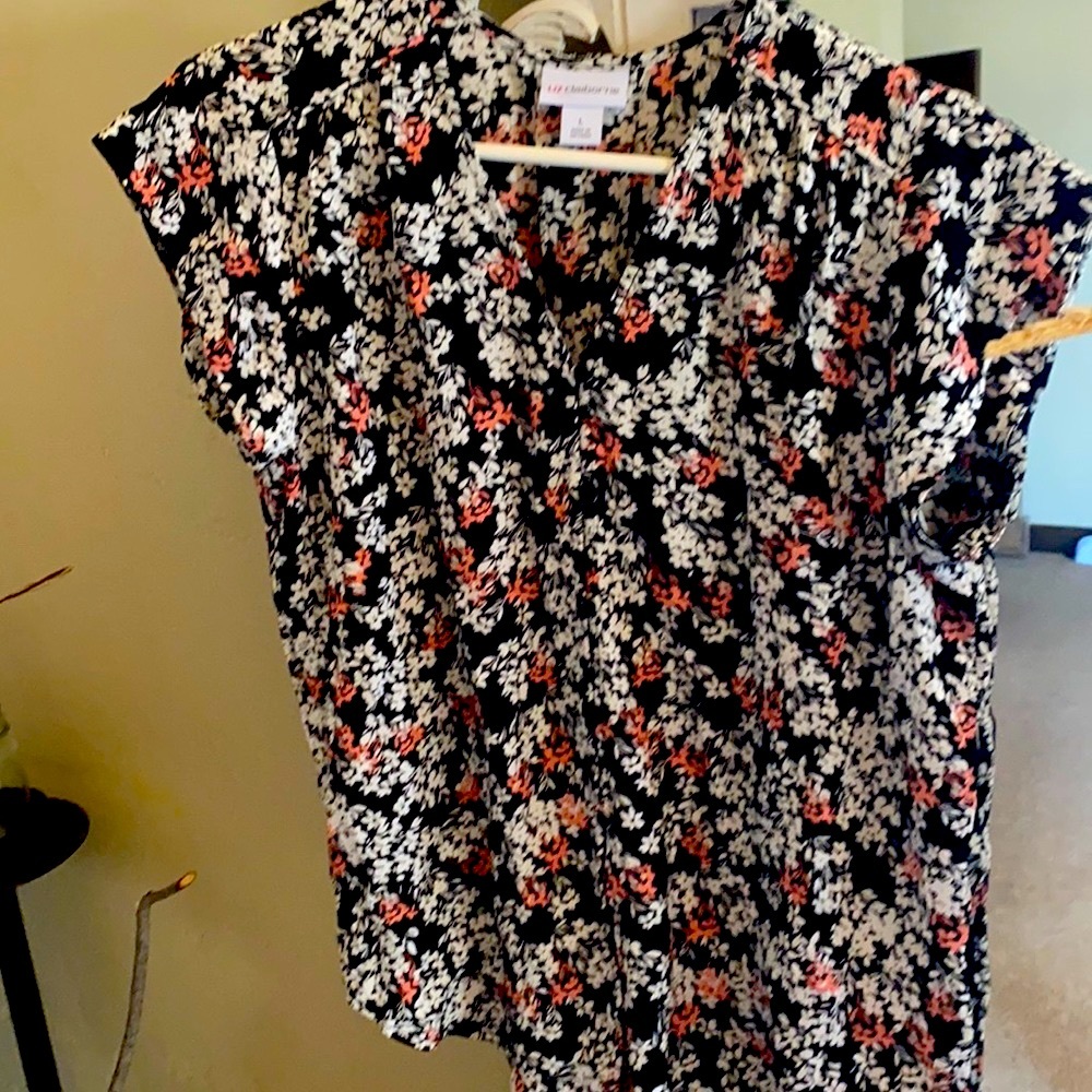 Black shirt with flowers